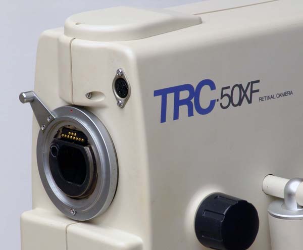 Rear port of the Topcon TRC-50XF retinal camera