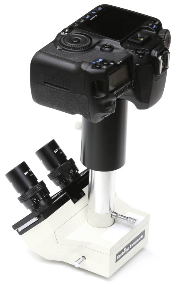 Digital camera 23mm 2.5X adapter on Cambridge Instruments trinocular