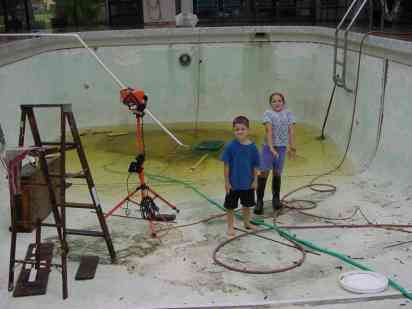 Swimming pool before replastering