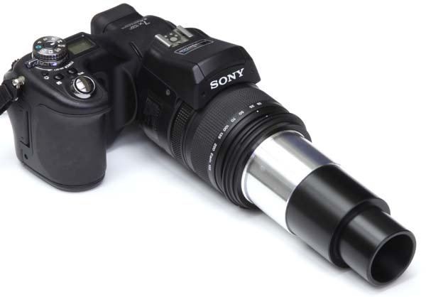 Photo eyepiece V3 -- ISO 38mm phototube version attached to Sony DSC-F828 digital camera
