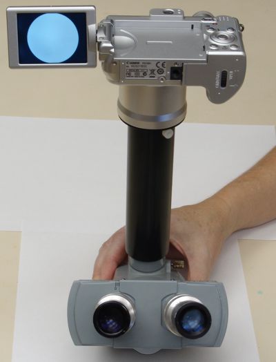 American Optical microscope phototube digital camera adapter photo
