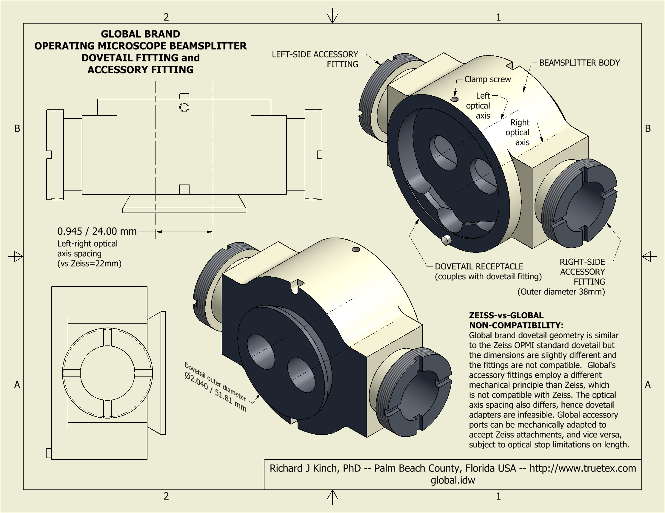 Global beamsplitter reference drawing