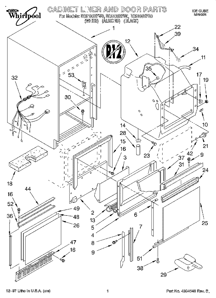 Whirlpool Ice Machine Parts Diagrams, Wiring Diagram Whirlpool Refrigerator Ice Maker