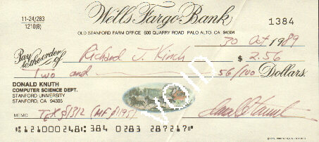 Knuth reward check