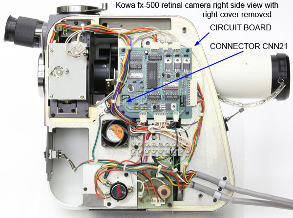 Kowa fx-500 retinal camera with right cover removed