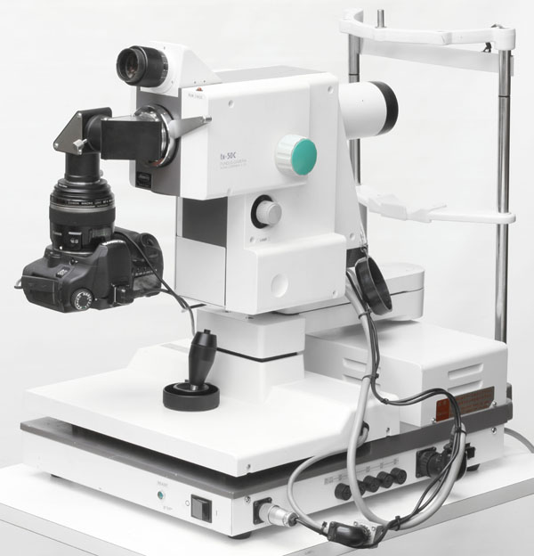 Kowa fx-50C retinal camera with digital upgrade installed in lower alternate orientation