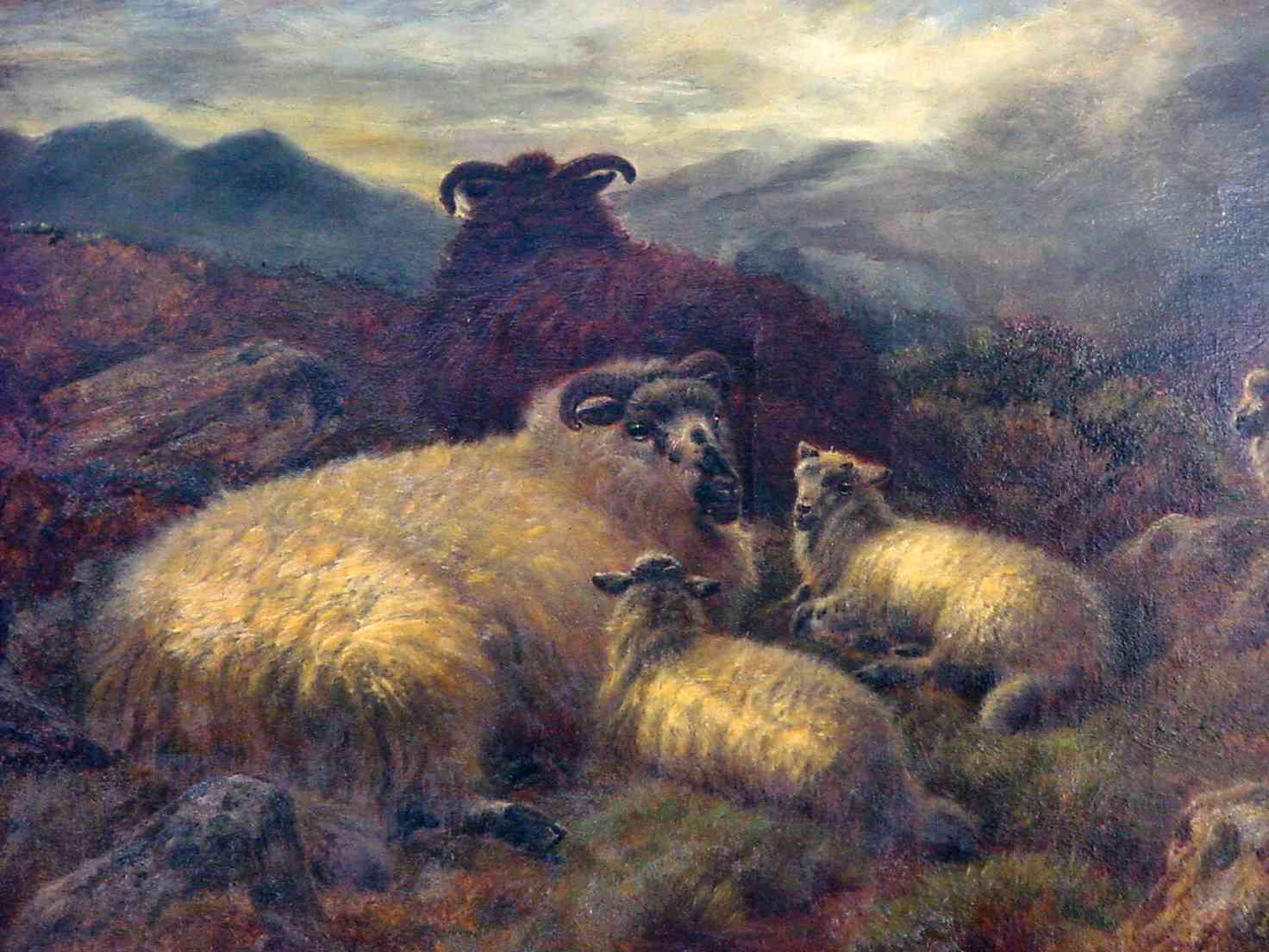 Richard Watson, English landscape painter, 1840-1921, sheep painting